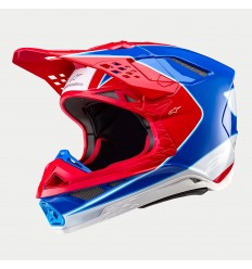 Casco Alpinestars Supertech S-M10 Aeon Rojo Azul Brillo |8301823-3017|