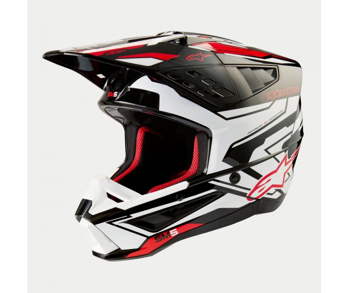 Casco Alpinestars S-M5 Action 2 Negro Blanco Brillo Rojo Brillo |8306023-1304|