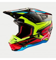 Casco Alpinestars S-M5 Action 2 Negro Amarillo Fluor Rojo Brillo |8306023-1533|