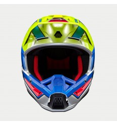 Casco Alpinestars S-M5 Sail Amarillo Fluor Esmalte Azul Plata Brillo |8306723-55