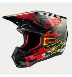 Casco Alpinestars S-M5 Rash Gris Oscuro Rojo Brillo |8307023-9033|