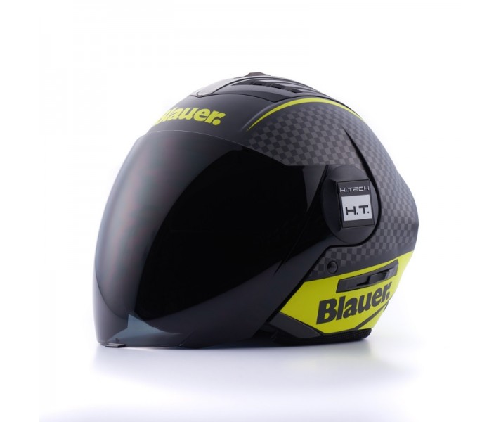 Casco Blauer Real Grafica B Negro Mate Titanio Amarillo |CBREALB12|