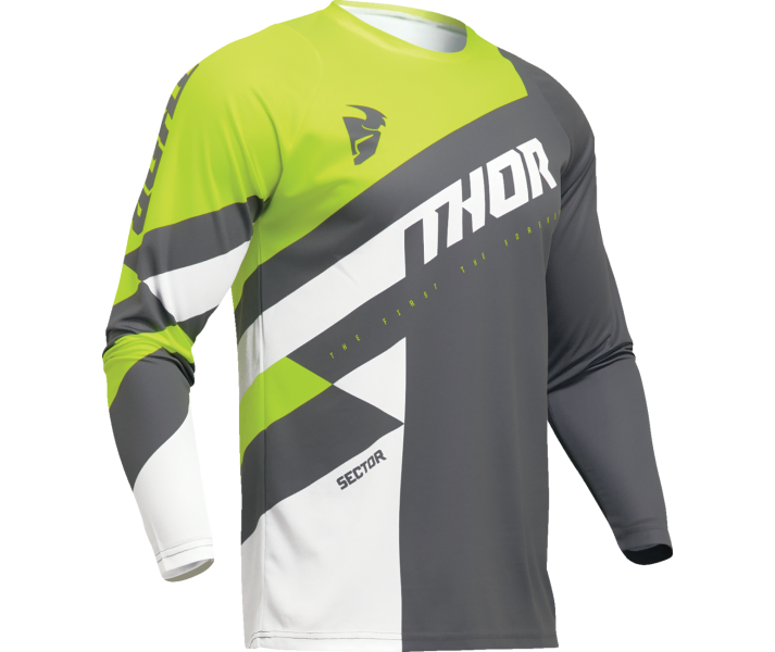 Camiseta Thor Sector Checker Gris Amarillo Fluor |29107594|