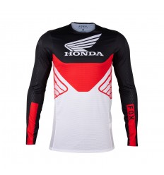 Camiseta Fox Flexair Honda Negro Blanco |31269-018|