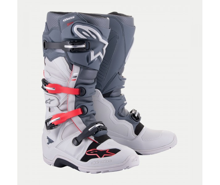 Botas Alpinestras Tech 7 Enduro Gris Rojo Brillo |2012114-9204|