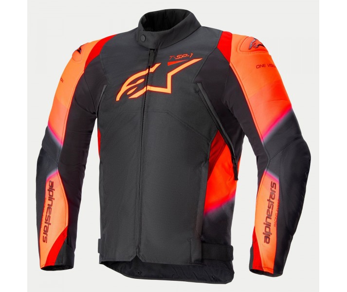 Chaqueta Alpinestars T-SP 1 V2 Waterproof Negro Rojo Fluor |3200224-1030|