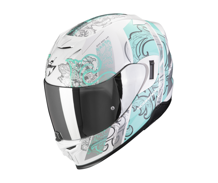 Casco Scorpion Exo-520 Evo Air Fasta Blanco Azul Claro |172-361-270|