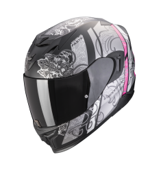 Casco Scorpion Exo-520 Evo Air Fasta Negro Mate Plata Rosa |172-361-320|