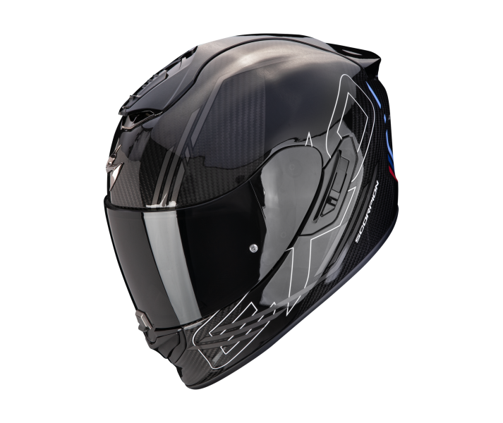 Casco Scorpion Exo-1400 Evo II Carbon Air Reika Negro Plata Azul |140-432-322|