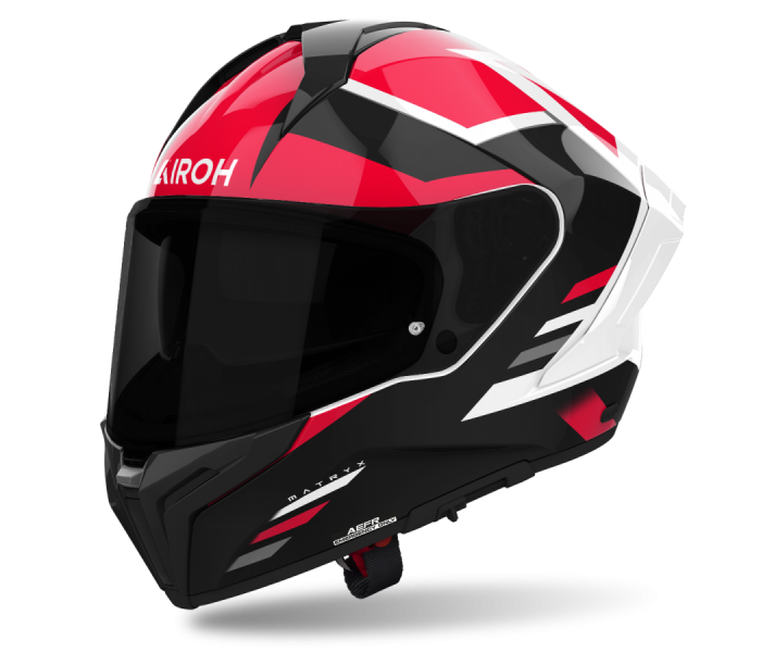 Casco Airoh Matryx Thron Blanco Negro Rojo Brillo |MXT55|