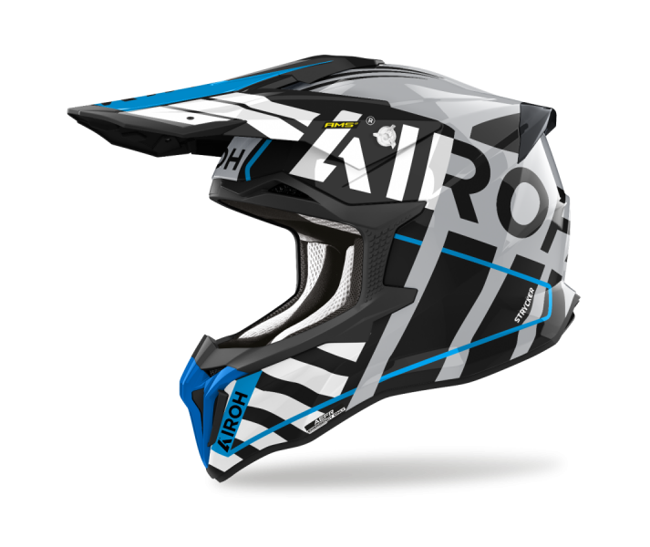 Casco Airoh Strycker Brave Azul Gris Brillo |STB18|