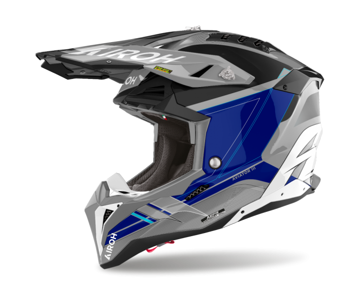 Casco Airoh Aviator 3 Saber Azul Brillo |AV3SA18|