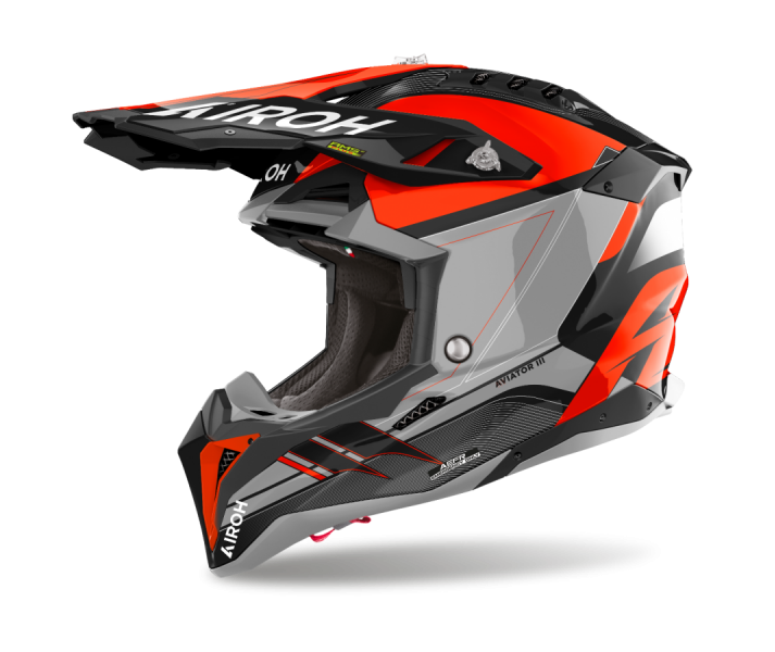Casco Airoh Aviator 3 Saber Naranja Brillo |AV3SA32|