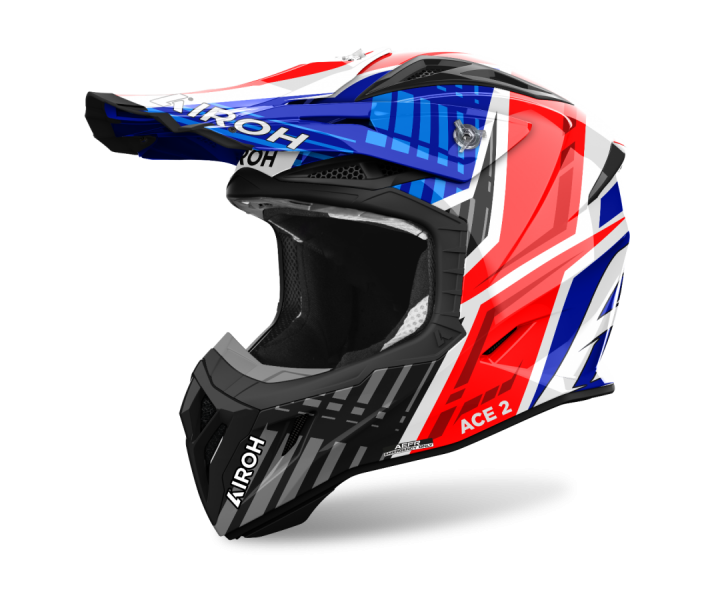 Casco Airoh Aviator Ace 2 Proud Azul Rojo Brillo |AV22P18|