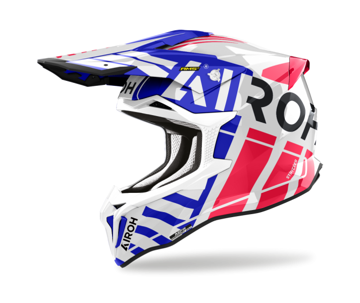 Casco Airoh Strycker Brave Azul Rojo Brillo |STB55|