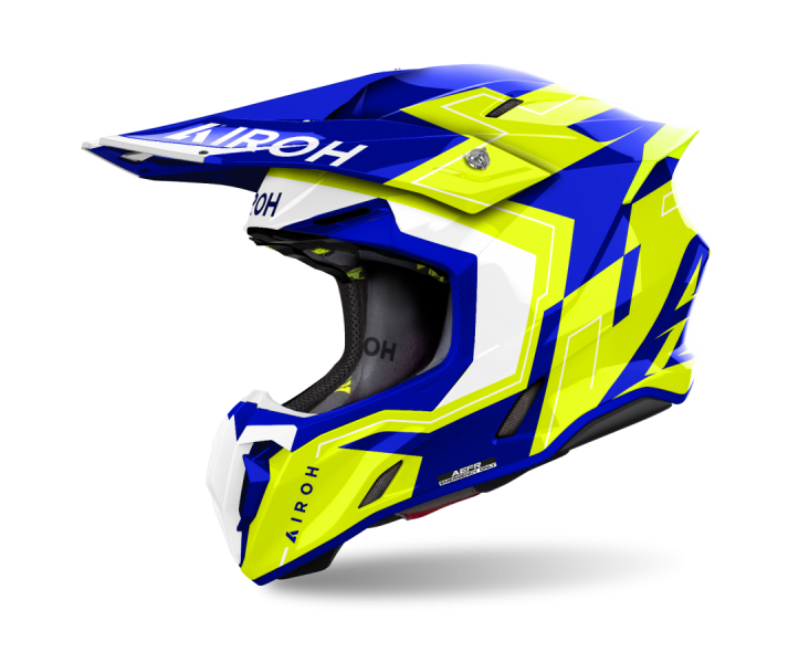 Casco Airoh Twist 3 Dizzy Azul Amarillo Brillo |TW3D31|