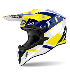 Casco Airoh Wraaap Feel Amarillo Azul Brillo |WRF18|