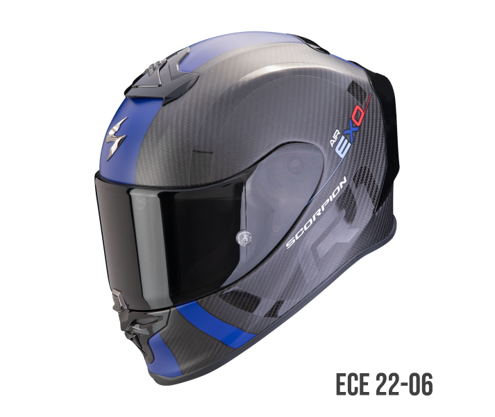 Casco Scorpion EXO-R1 Evo Carbon Air MG Negro Mate Azul |110-344-158|