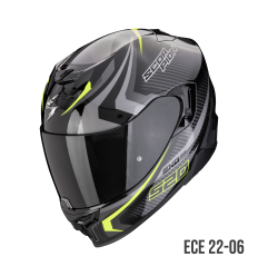 Casco Scorpion EXO-520 Evo Air Terra Negro Plata Amarillo |172-449-20|