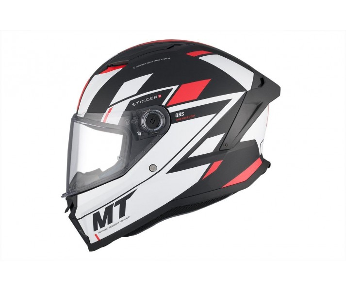 Casco MT Stinger 2 Zivze Blanco Negro Mate |1334A34153|