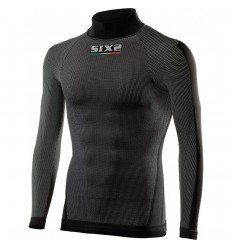 Camiseta Interior Sixs Manga Larga / Cuello Alto TS3 Carbon |TS3--ML---BC|