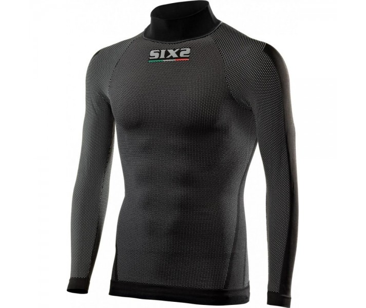 Camiseta Interior Sixs Manga Larga / Cuello Alto TS3 Carbon |TS3--ML---BC|