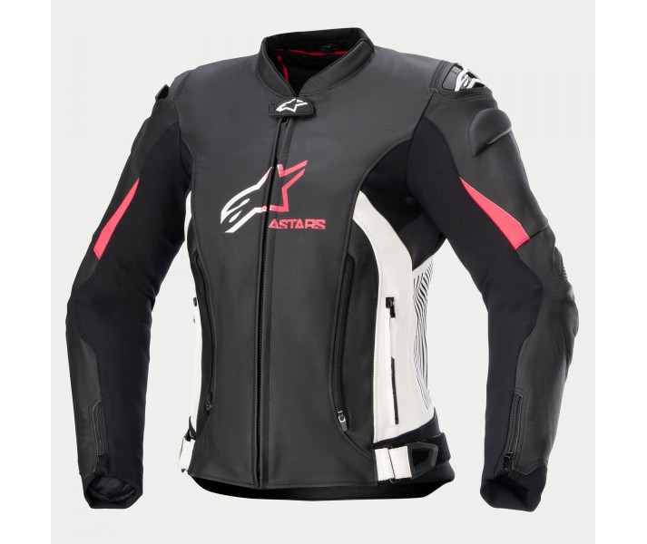 Chaqueta Alpinestars Mujer Gp Plus V4 Leather Negro Blanco Rosa |3110524-1832|