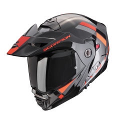 Casco Scorpion ADX 2 Galane Plata Negro Rojo |89-455-327-03|