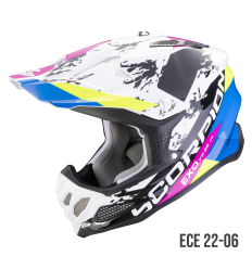 Casco Scorpion VX 22 Air Cx Blanco Negro Azul |32-438-165|