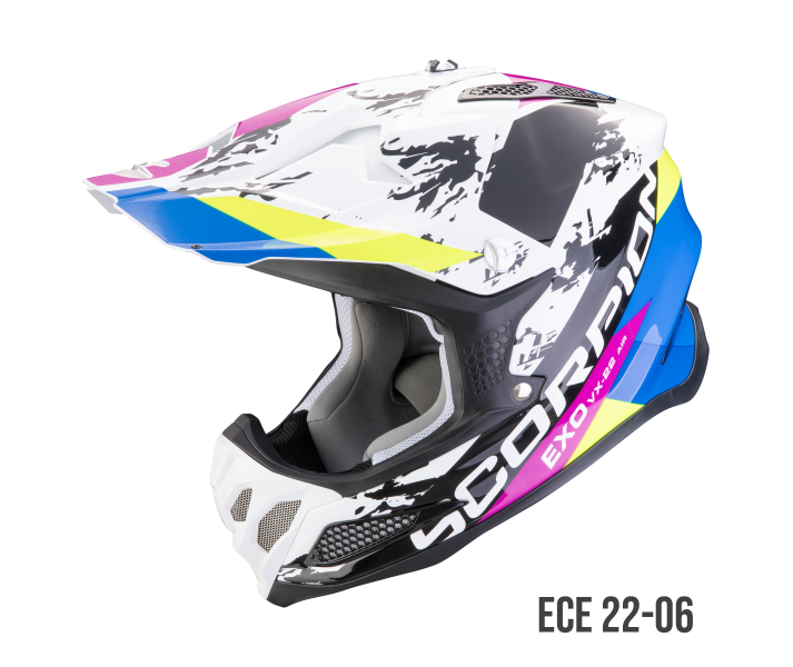 Casco Scorpion VX 22 Air Cx Blanco Negro Azul |32-438-165|