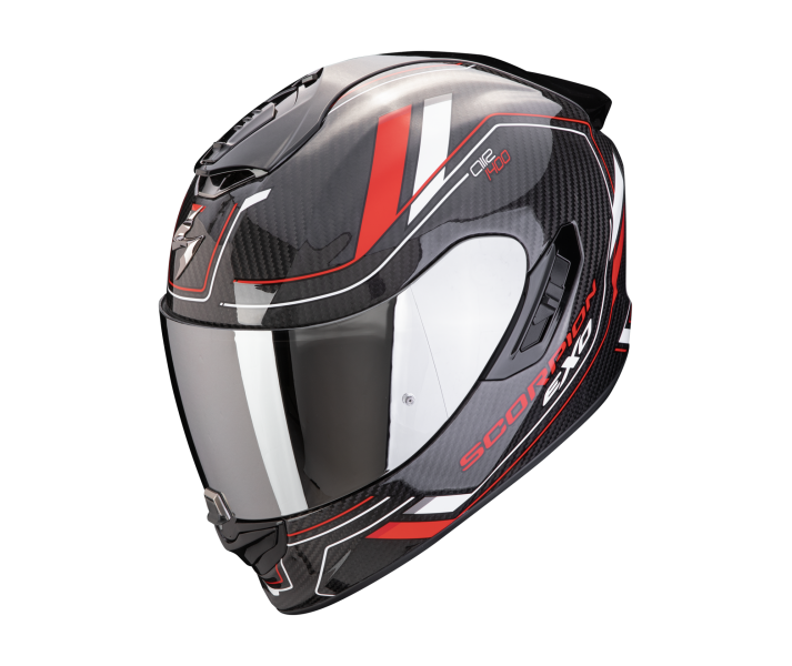 Casco Scorpion Exo 1400 Evo 2 Carbon Air Mirage Negro Rojo Blanco |140-440-101|