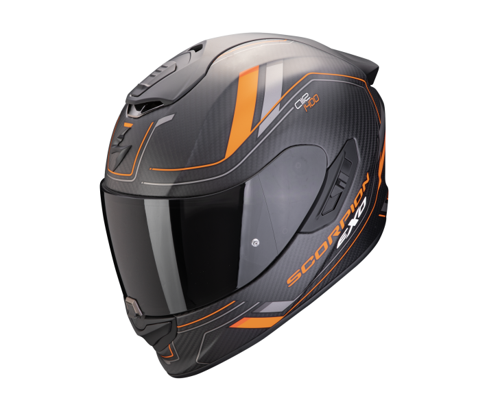 Casco Scorpion Exo 1400 Evo 2 Carbon Air Mirage Negro Naranja |140-440-168|