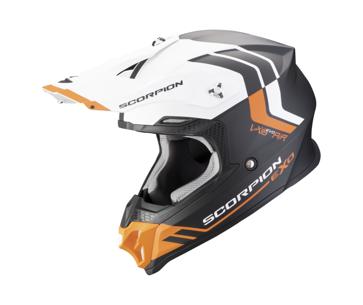 Casco Scorpion Vx-16 Evo Air Fusion Negro Mate Naranja |146-430-168|