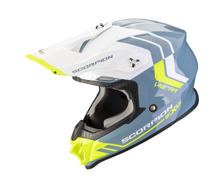 Casco Scorpion Vx-16 Evo Air Fusion Azul Amarillo Fluor |146-430-191|