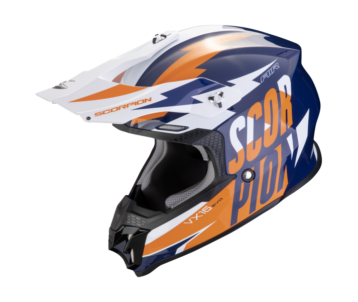 Casco Scorpion Vx 16 Evo Air Slanter Azul Naranja |146-431-204|