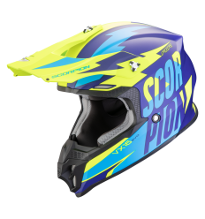 Casco Scorpion Vx 16 Evo Air Slanter Azul Amarillo Fluor |146-431-220|