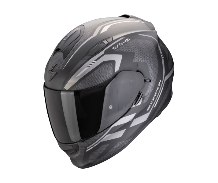 Casco Scorpion Exo 491 Kripta Negro Mate Plata |48-450-159|