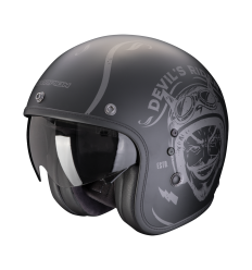 Casco Scorpion Belfast Evo Romeo Negro Mate Plata |78-459-159|