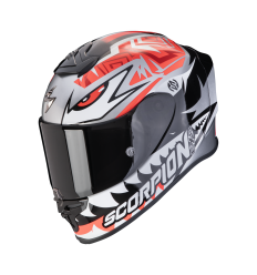 Casco Scorpion Exo R1 Evo Air Zaccone Plata Negro Rojo |110-439-327|