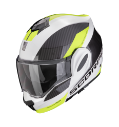 Casco Scorpion Exo-Tech Evo Team Blanco Amazillo Fluor |118-457-338|