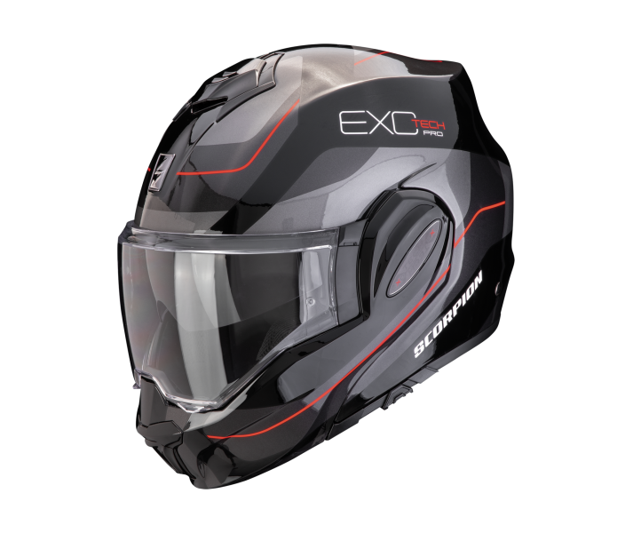 Casco Scorpion Exo-Tech Evo Pro Commuta Negro Plata Rojo |119-435-163|