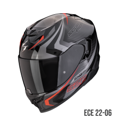 Casco Scorpion EXO-520 Evo Air Terra Negro Plata Rojo |172-449-163|