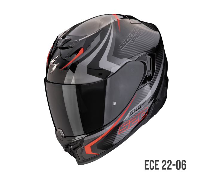 Casco Scorpion EXO-520 Evo Air Terra Negro Plata Rojo |172-449-163|