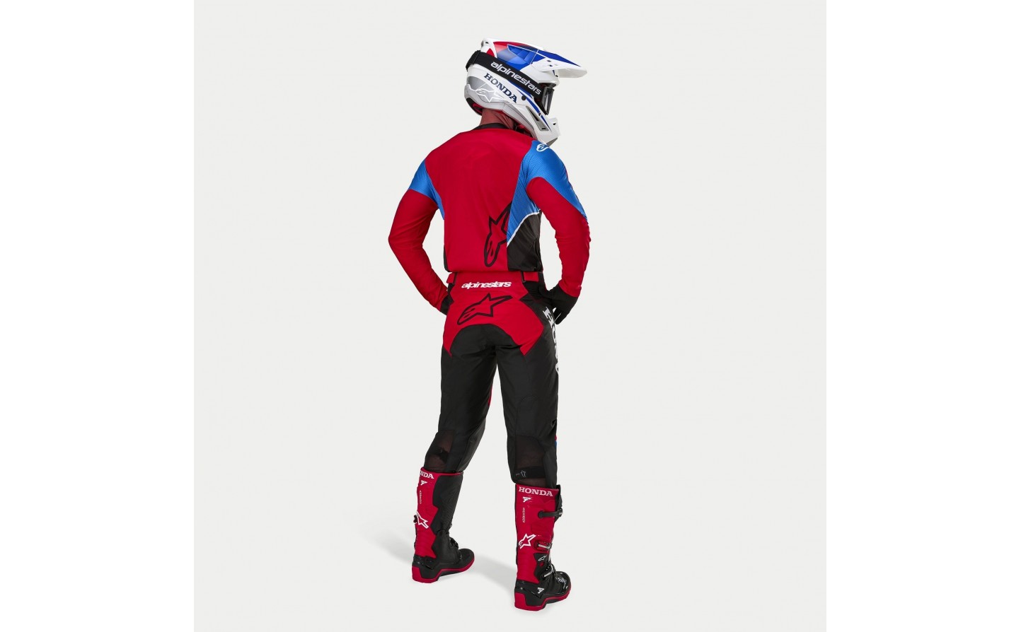 Braga Alpinestars Blurred Neck Tube negra blanca roja - Motos Cano Sport