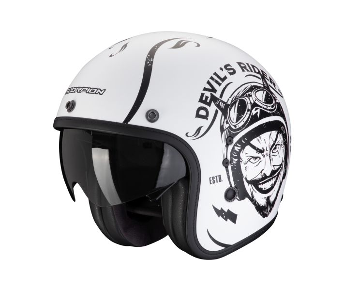 Casco Scorpion Belfast Evo Romeo Blanco Mate Negro |78-459-201|