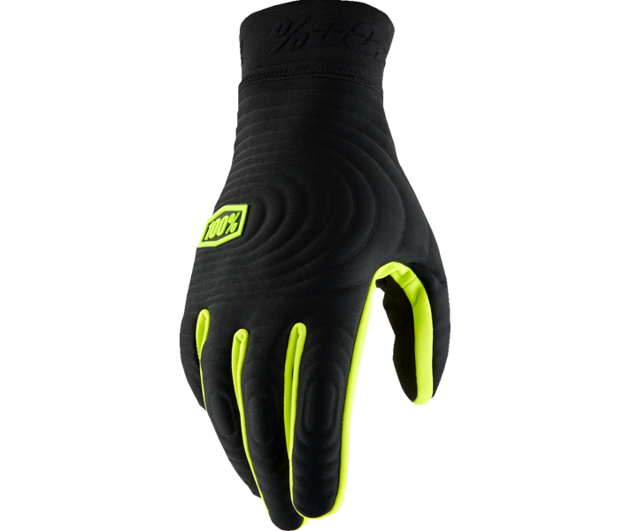 Guantes 100% Brisker Xtreme Negro Amarillo Fluor |33307837|