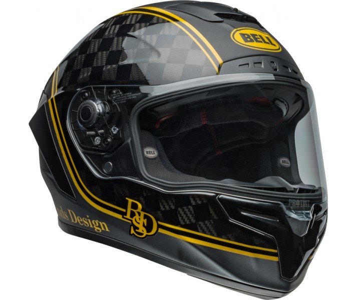 Casco Bell Race Star Dlx Flex Rsd Player Negro Brillo Dorado Mate