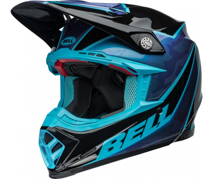 Casco Bell Moto-9S Flex Sprite Negro Brillo Azul |800749301|