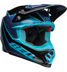 Casco Bell Moto-9S Flex Sprite Negro Brillo Azul |800749301|