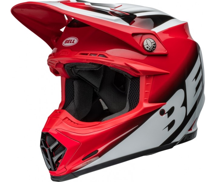 Casco Bell Moto-9S Flex Rail Rojo Blanco Brillo |800795800|